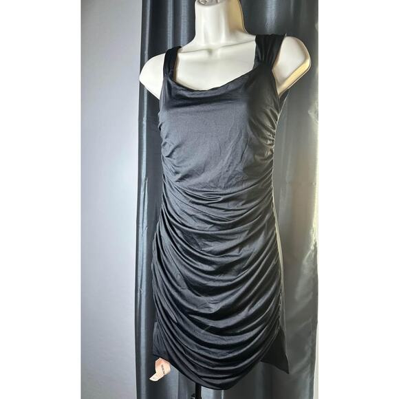 New w tags: Y2K Black tie back Dress (M) - Picture 1 of 8